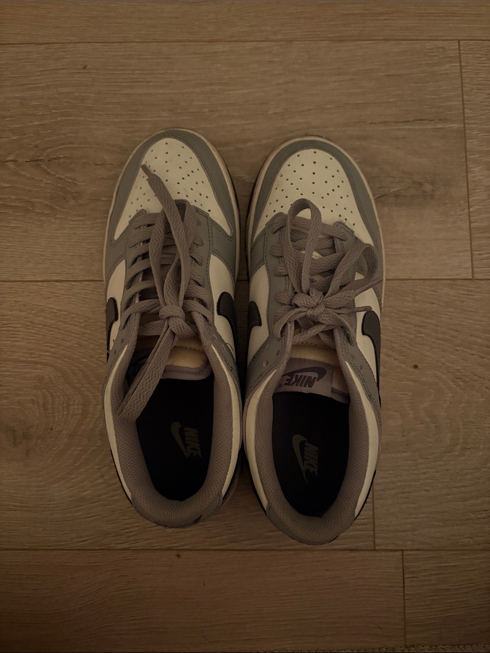 Nike Men’s Low-Top Sneakers in White and Taupe